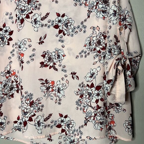 Active USA floral, long sleeve, semi sheer blouse, size large - Picture 8 of 11